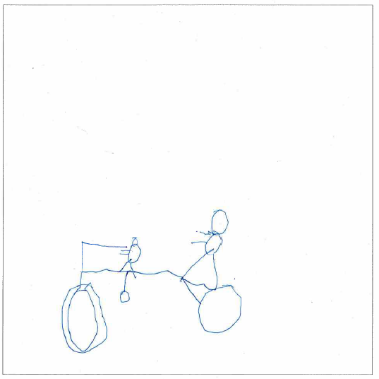 Drawing of a person cycling